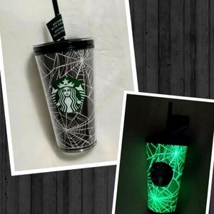 Sold Starbucks Tumbler Spider Web, 16oz, grande,glow in the dark, Halloween